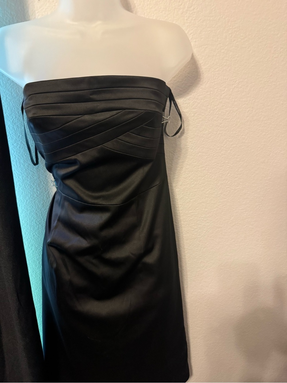 Atmosphere Black Strapless Satin Evening Dress